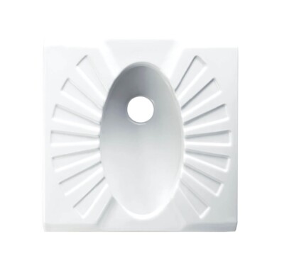 Hockpfanne asiatische Toilette WC Anglo Indisch Türkisch Low Level Keramik weiß 60x60