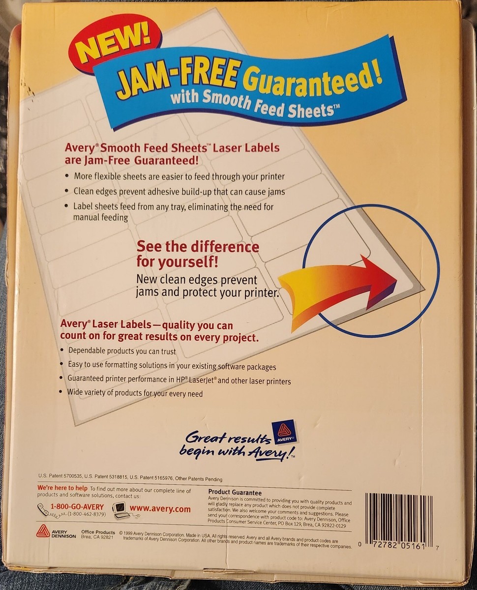 Avery 5161 Laser White Address Labels 2000 Labels 1