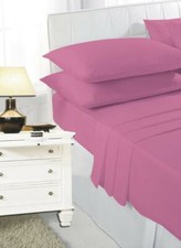 Plain Dyed Flat Sheet Poly-Cotton Bed Sheets Single Double King Super king