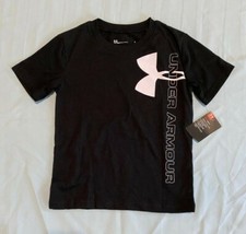 Under Armour Boys Tee Short Sleeve T Shirt Black Size 4, 5, 6, 7 New