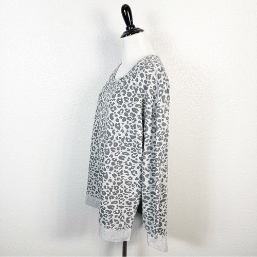 Felpa tunica Z SUPPLY donna nuova con etichetta Weekender manica lunga grigio leopardato taglia XS - Foto 6 di 12