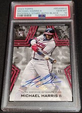 PSA 10 1/1 RC AUTO /199 MICHAEL HARRIS II BASEBALL STARS BLACK ROOKIE 2023 Topps