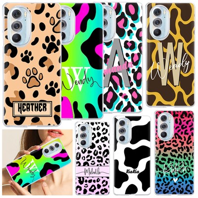 Leopard Printed Custom Soft Case For Motorola Moto G Play G Stylus G85 E14 Cover