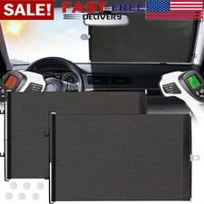 2 Packs Retractable Auto Sun Shade Cover Car Side Window Roller Visor Shield