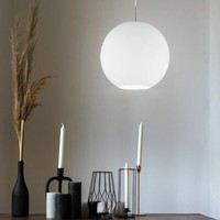 Design Decken Lampe Pendel HäNge Leuchte Rund Kugel Glas Weiss Schlaf Zimmer