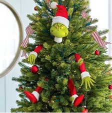 5 Pieces Christmas Grinch Tree Decorations, Stack Topper Stuffed, Elf Body