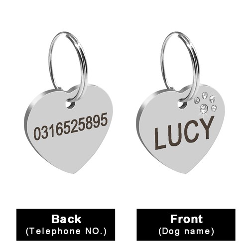 Personalised Cute Cat Tag Round/Cat Head/Heart Shape Custom Pet Name Engraved - Picture 2 of 41
