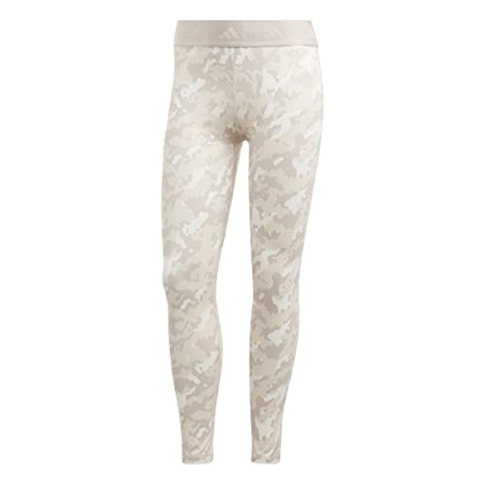 (TG. L) adidas Techfit Leggings, Off White/Sand Strata, L - NUOVO
