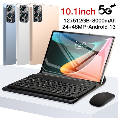 2024 New Tablet PC Android 13 10.1'' 12+512GB 8000mAh 24+48MP Wifi Dual Camera