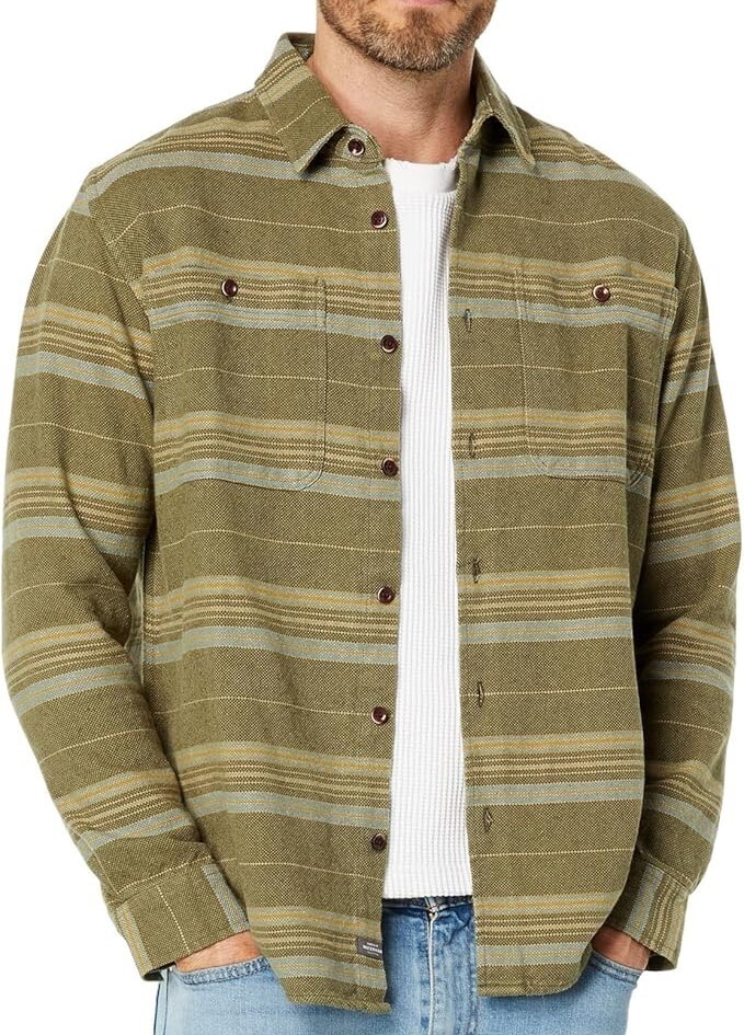 QUIKSILVER Men's HORIZONTAL RIDGE Flannel Shirt - GPB1 - XL - NWT