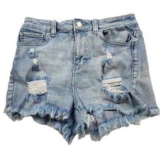 Cello Blue Stretch Distressed Cut-Off Shorts Size 7
