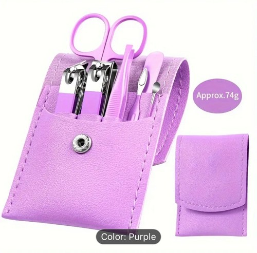 Juego de 7 piezas de manicura manos pies facial acero inoxidable kit cortaúñas - Imagen 3 de 12