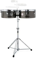 Latin Percussion Karl Perazzo Prestige Timbales - Black Nickel with Chrome