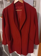 Hamells Pure Wool Vintage BRed Coat &ndash; Size 14, Made in UK