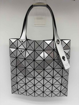 Bao Bao Issey Miyake Silver Metallic Geometric Satchel Handbag