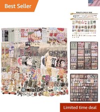 Aesthetic 200pcs Vintage Scrapbook Papers Washi Stickers for Creative Journals