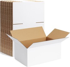 Famagic 10 Pack 9x6x4 Inch Small Shipping Boxes White inch, 