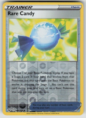 Pokemon Rare Candy 180/202 SWSH01: Sword & Shield Base Set Reverse Holofoil