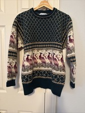 VTG Deans of Scotland Wool Sweater Women s M Fair Isle - Cottagecore Grandmacore