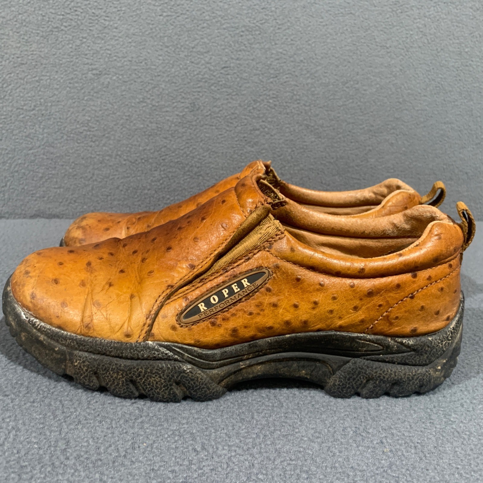 Roper Performance Mens Size 8.5 Ostrich Print Lea… - image 3