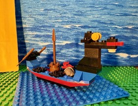 LEGO Castle Black Knights 1547 1971 Battering Ram And Boat Incomplete