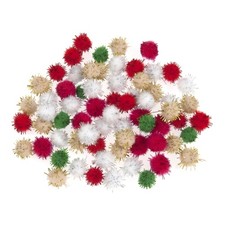 Trimits Pom Poms 0.7cm Metallic Assorted - Pack of 100