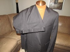 THE BLK TUX Tollegno 1900 Gray Wool Suit 44 Reg Italy Pants 37 X 29 Flat Front