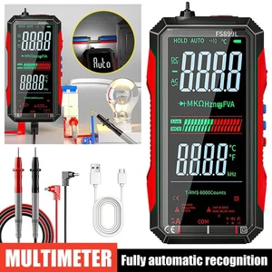 FS899L LCD Multimètre numérique 6000 Nombres AC/DC Compteur de résistance à l ' essai de tension