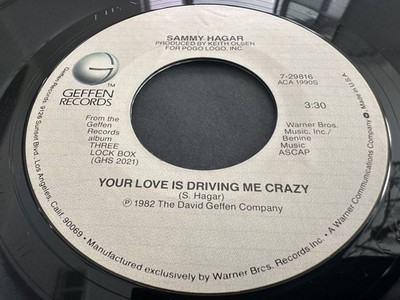Sammy Hagar / Your love is driving me crazy / I don't need love / VG / Hear