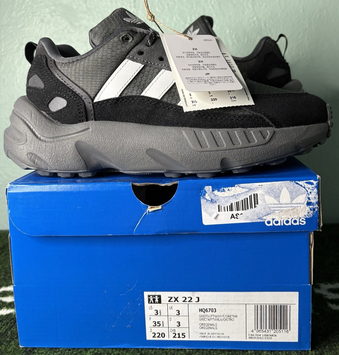 ＊22 US Youth 3.5 - Adidas ZX 22 J “Grey White” HQ6703, Rare | eBay