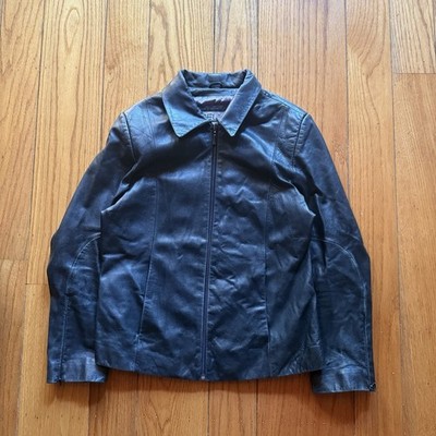 Vintage Pelle Studio Wilsons Black Leather Jacket Women s Minimal Y2K L