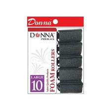 Donna Large Foam Rollers Black 10 Pack 12 Packs