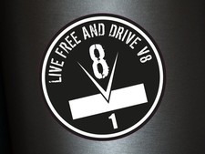 1 x Sticker Live Free And Drive V8 Sticker Tuning Turbo Power PS Dub Fun Gag