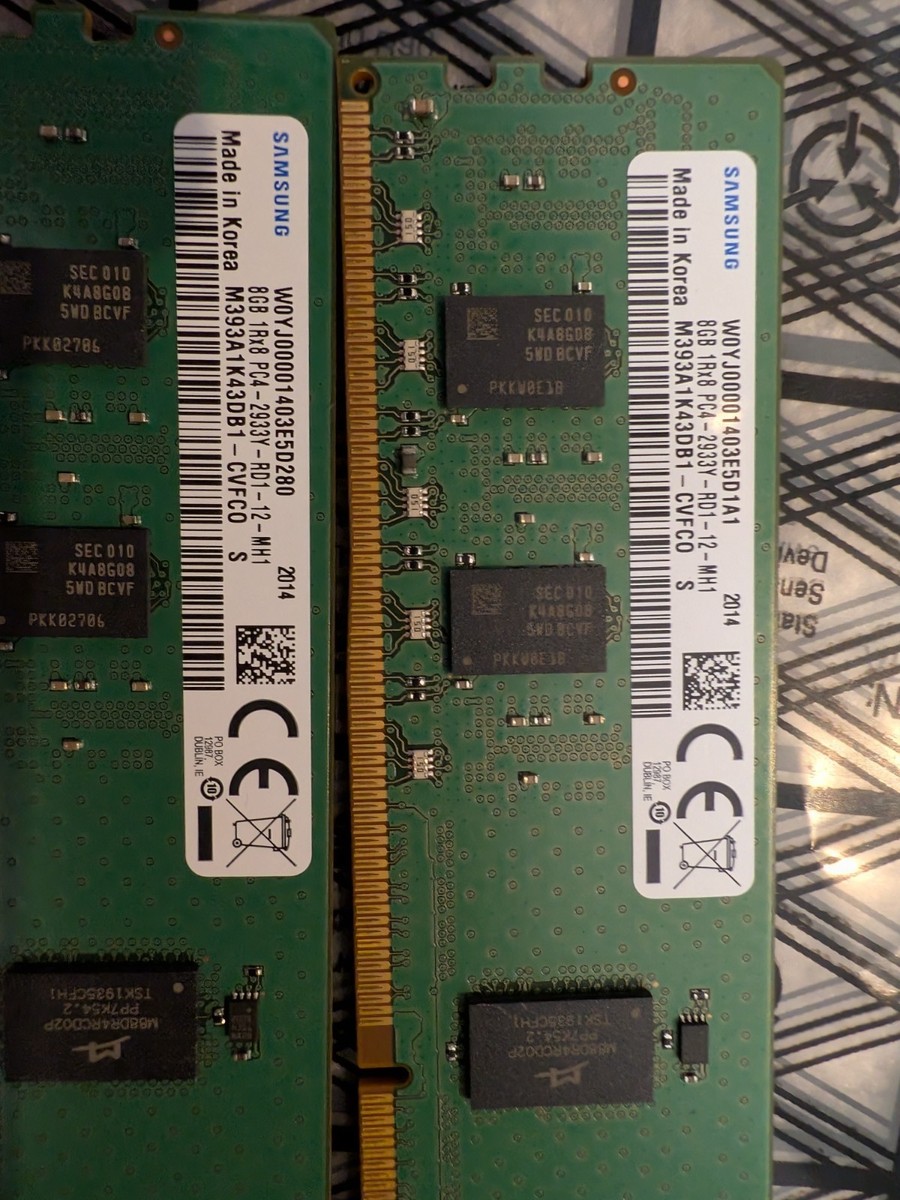 Samsung 8GB DDR4 1R8 PC4-2933Y-RD1-12-DC1 M393A1k43DB1-CVFBY ECC