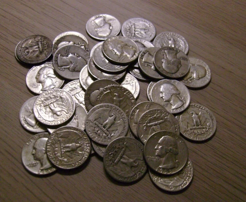 90% SILVER Washington QUARTERS (1934-1964 W/PDS)  Lot / Roll of 40 - 7.23 oz Ag