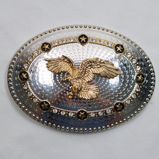 EAGLE Belt Buckle OVAL SHAPE Rodeo Western LARGE  FREE SHIP  