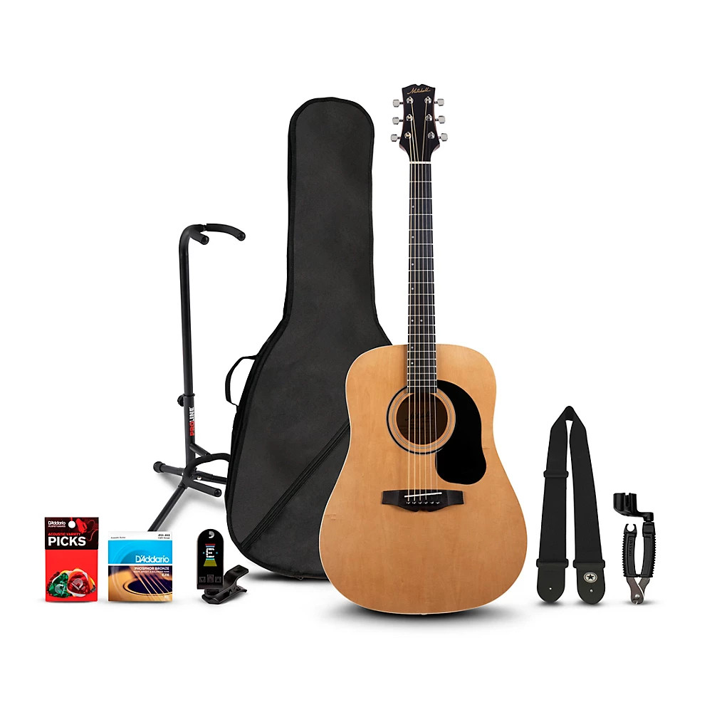 Mitchell Launch D100 Dreadnought Acoustic Guitar Deluxe Pack Natural