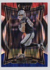 2024 Panini Select Concourse Red & Blue Shock Prizm Brock Bowers #31 Rookie RC