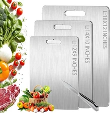 100% Pure Titanium Cutting Boards, Double Sided Chopping Board (18"L x 12"W)