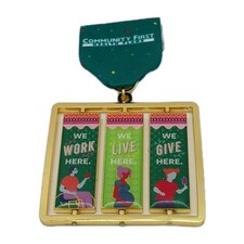 Fiesta Medal Spinning Banner We Fiesta Here Community First Health Plans Pinback