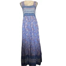 Davi & Dani Maxi Dress Womens Size L Paisley Flowy Multicolor Boho Cottagecore