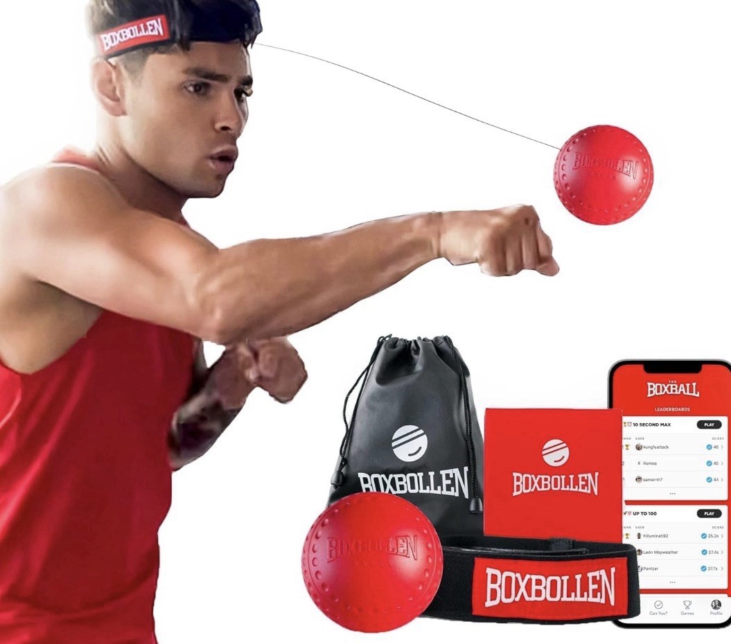 Boxbollen Agility Ball boxing reflex ball fitness game Headband QR Code App NIB