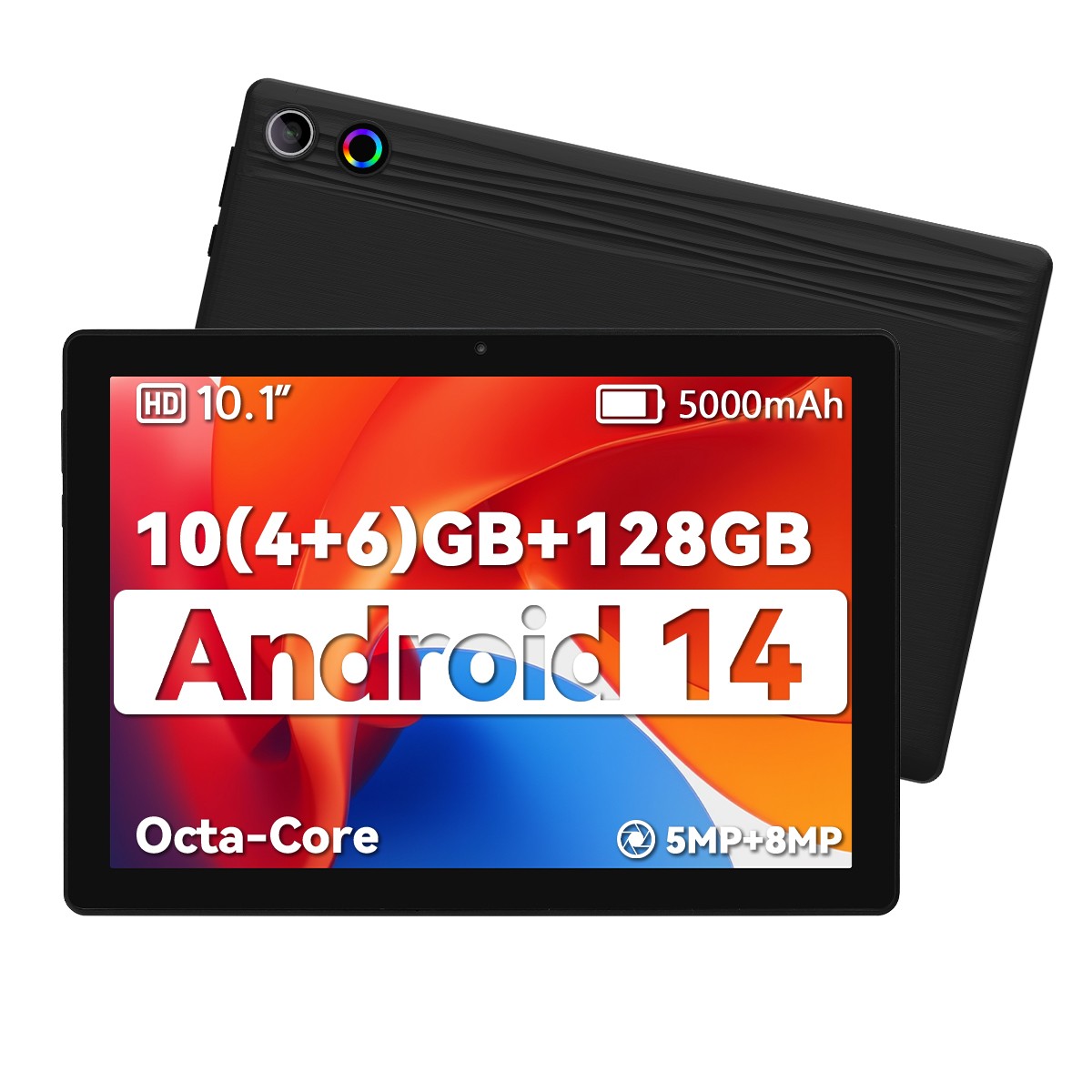 Tablet 10.1 inch 10GB ROM (1TB TF) 64GB ROM WIFI Android14 Bluetooth Dual Camera