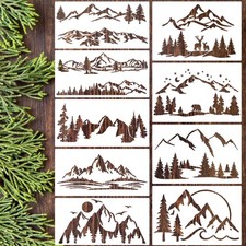 Mountain Stencils for Painting Forest Tree Stencil Animal Wood Burning Stenci...