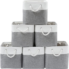 13 X 13 Inch Cube Storage Bins, 6 Pack Extra Large Collapsible Fabric Storage Bi