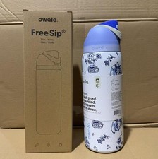 Limited Edition Owala 32oz FreeSip Water Bottle Delft Cats Stainless Steel