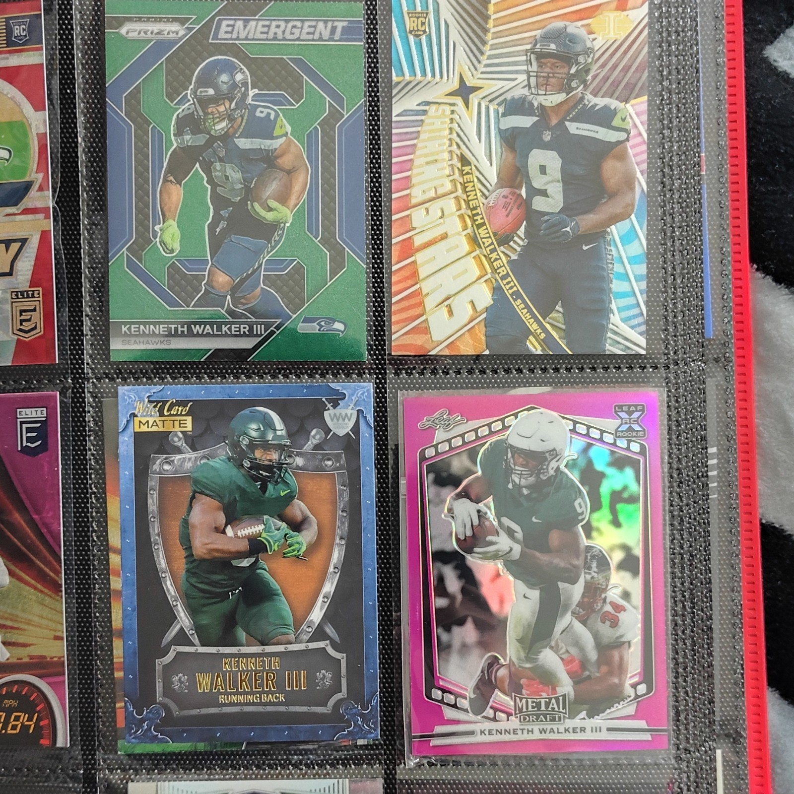 Kenneth Walker III Rookie Card Lot Panini Prizm Illusions Leaf Wild Card
