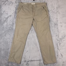 Lucky Brand 121 Heritage Jeans Men's 36x32 Beige Denim Straight Slim Stretch