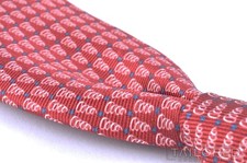 NWT - BVLGARI Red Star Print Geometric 100 Silk 7 FOLD Mens Luxury Tie - 3.00"