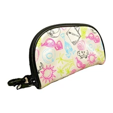 Wacoal Multi-Color Lined Accessories Toiletries Makeup Travel Bag Lobster Clamp